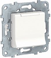 Розетка с заземлением без рамки Schneider Electric Unica New 1-м. крышка шторки IP40 белый картинка